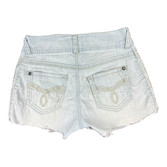 Wallflower Juniors Womens Shorts sz 7 Distressed embroidered grunge - Picture 5 of 8